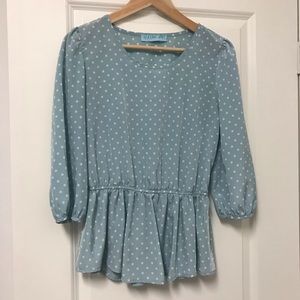 Polka Dot Peplum Top